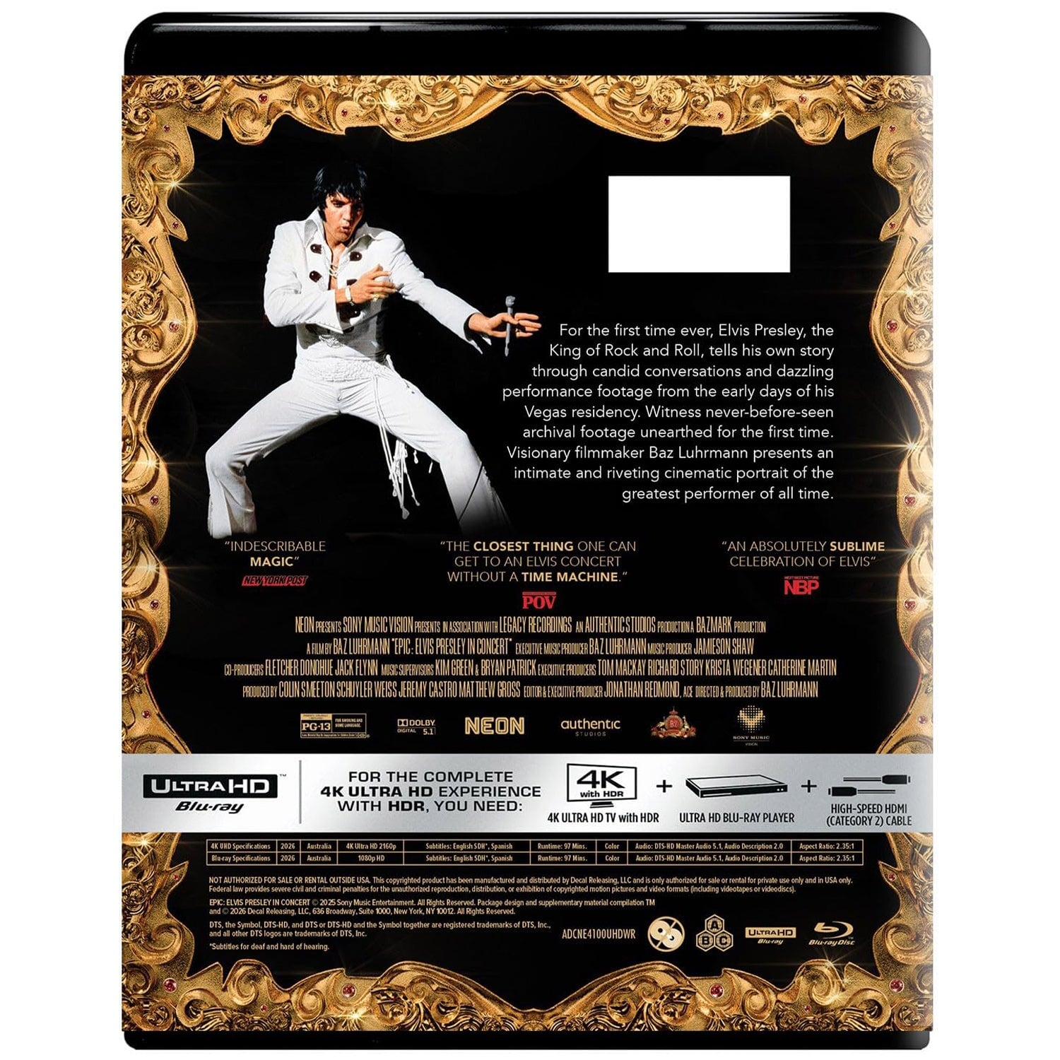 EPiC: Elvis Presley in Concert (2025) (англ. язык) (4K UHD + Blu-ray)