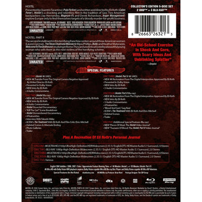 Хостел / Хостел 2 (2005-2007) (англ. язык) (2 4K UHD + 3 Blu-ray) Limited Edition Steelbook Collection [20th Anniversary]