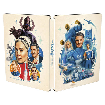 Фантастическая четвёрка: Первые шаги (2025) (англ. язык) (4K UHD + Blu-ray) Steelbook (Exclusive Magnet Front + Comic book + 5 Character Cards)