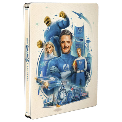 Фантастическая четвёрка: Первые шаги (2025) (англ. язык) (4K UHD + Blu-ray) Steelbook (Exclusive Magnet Front + Comic book + 5 Character Cards)