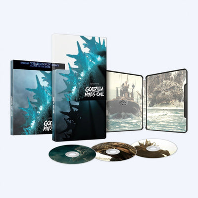 Годзилла: Минус один (2023) (англ. язык) (4K UHD + 2 Blu-ray) Steelbook Limited Edition [Glow in the dark Slipcover]
