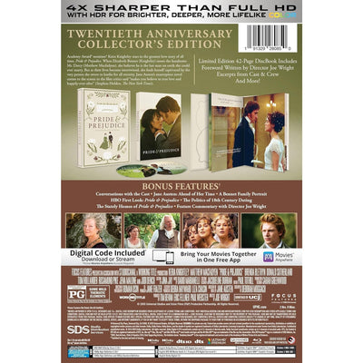 Гордость и предубеждение (2005) (англ. язык) (4K UHD + Blu-ray) [20th Anniversary] DigiBook Collector's Giftset