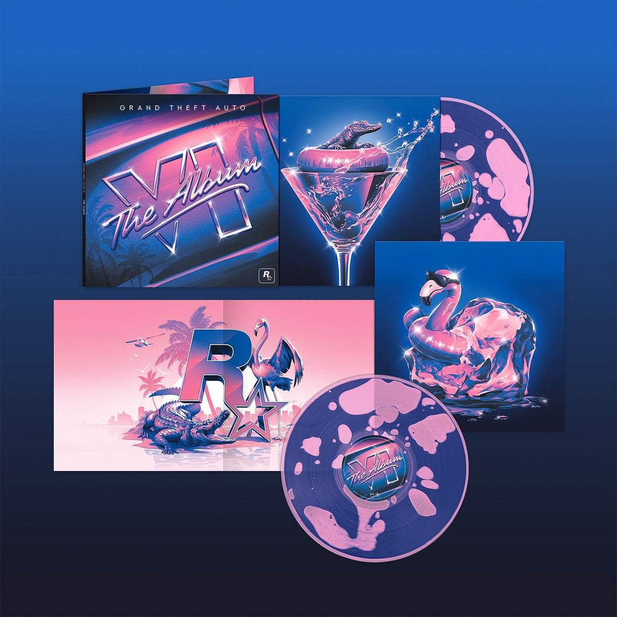 Grand Theft Auto VI: The Album (Transparent Magenta discs filled with Blue Liquid Vinyl 2LP) Limited-Edition