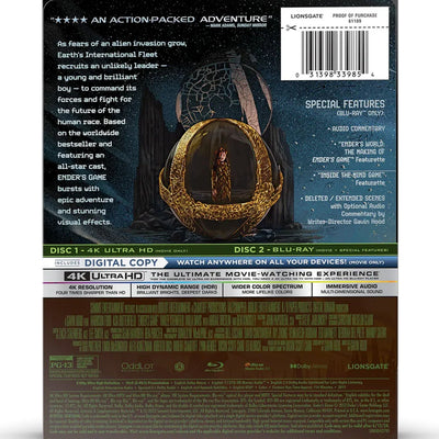 Игра Эндера (2013) (англ. язык) (4K UHD + Blu-ray) Steelbook