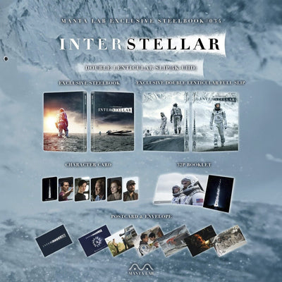 Интерстеллар (4K UHD + 2 Blu-ray) Steelbook Manta Lab ME#34 Double Lenticular Slip