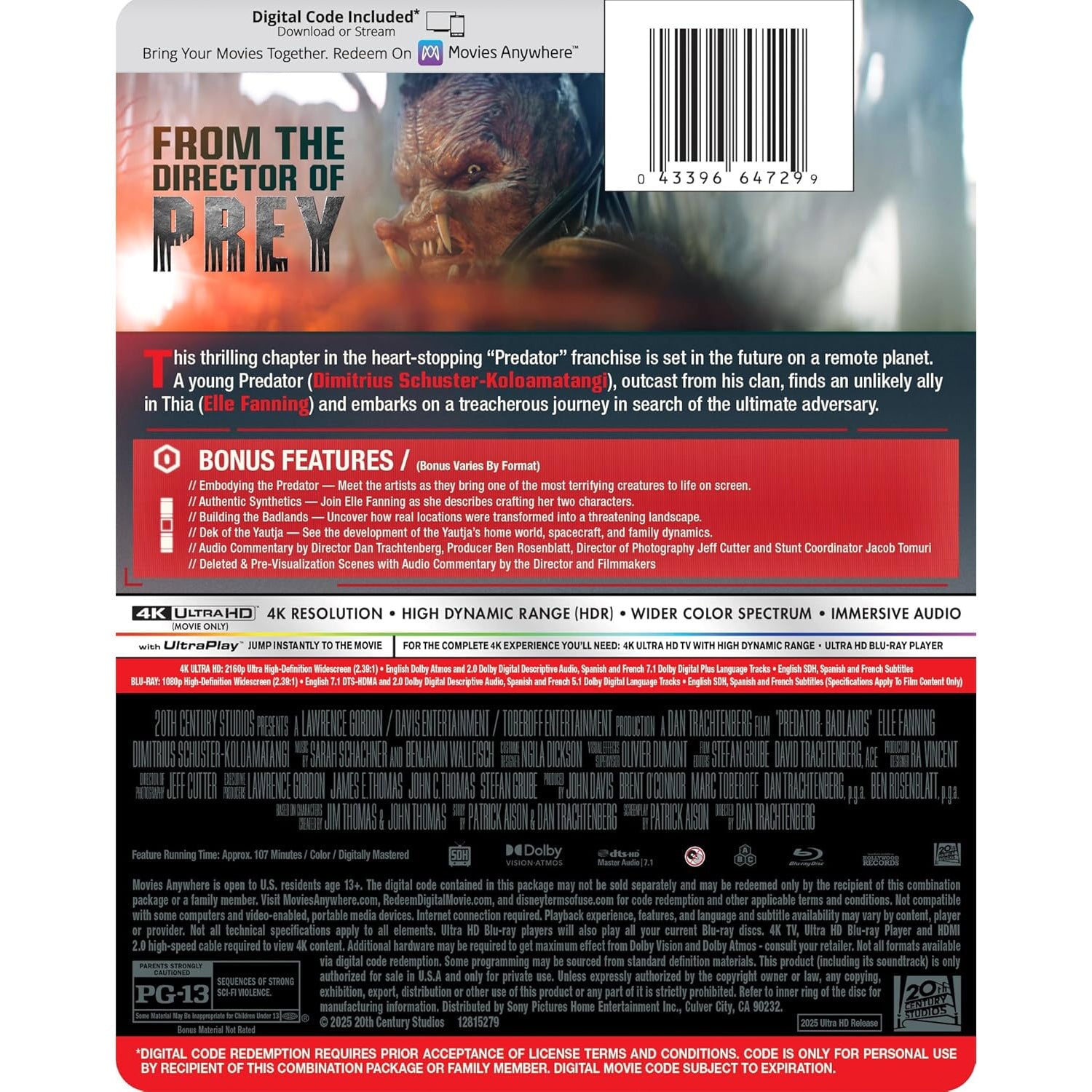 Хищник: Планета смерти (2025) (англ. язык) (4K UHD + Blu-ray) Steelbook