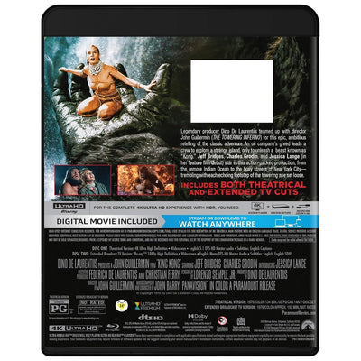Кинг-Конг (1976) [Театральная & Расширенная ТВ Версии] (англ. язык) (4K UHD + Blu-ray) [50th Anniversary Edition]