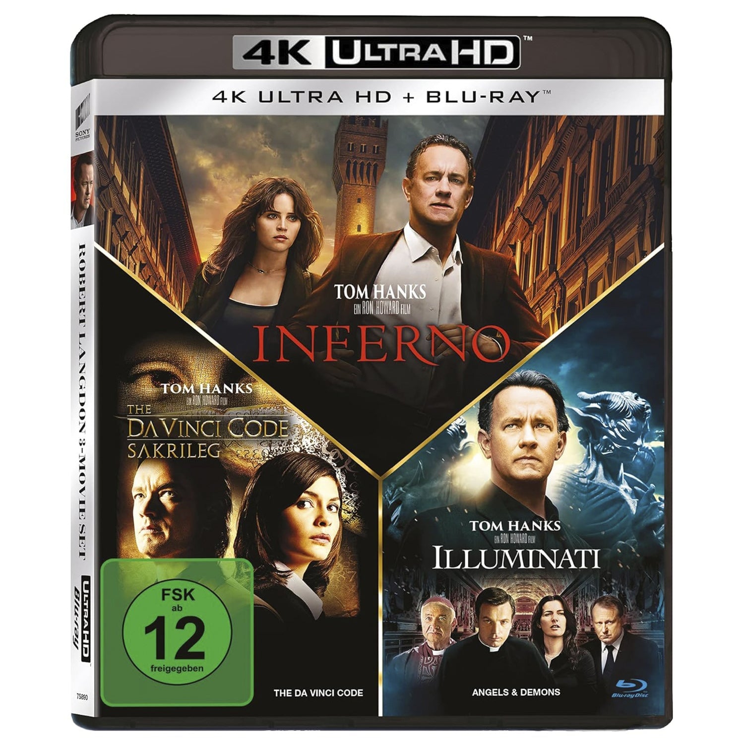 Коллекция фильмов о Роберте Лэнгдоне [Код да Винчи / Ангелы и демоны / Инферно] (4K UHD + Blu-ray)