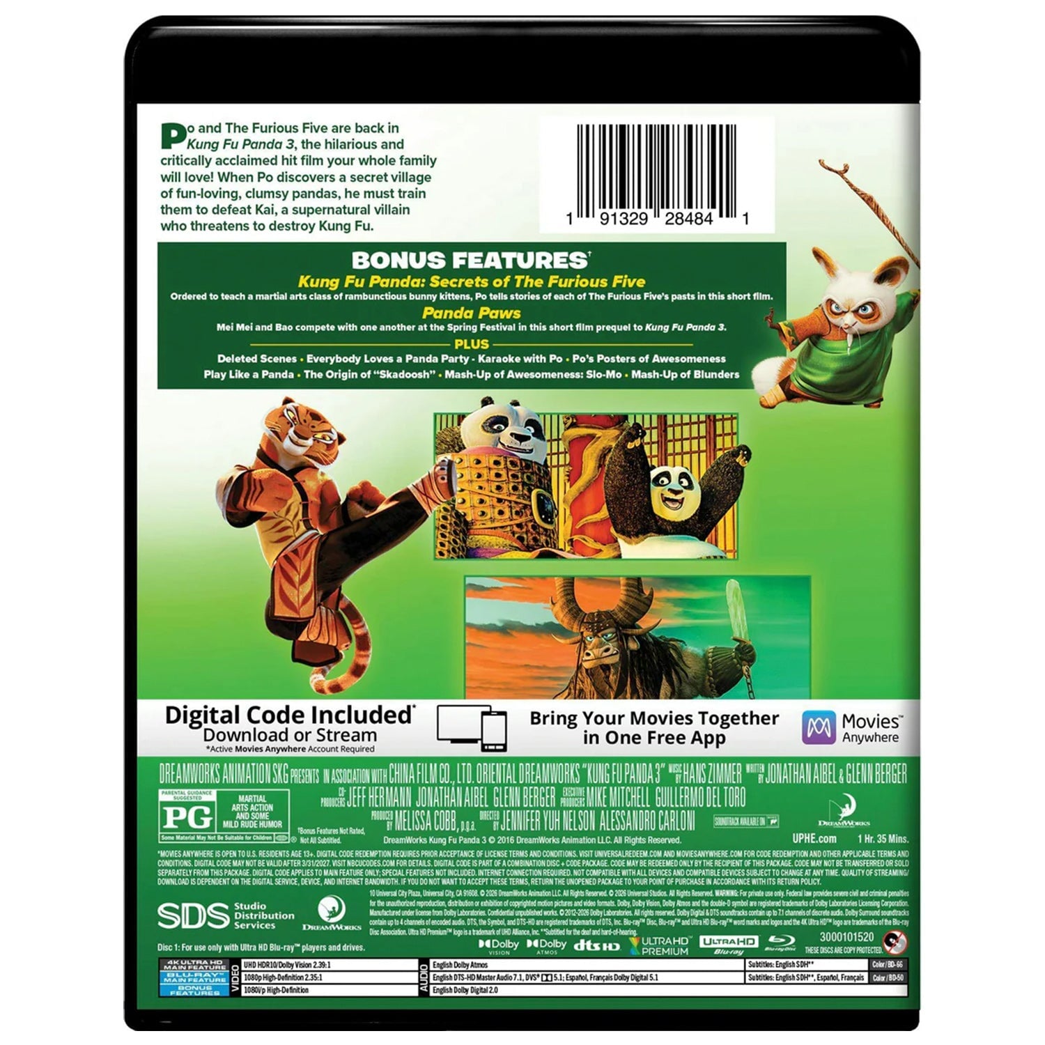 Кунг-фу Панда 3 (2016) (англ. язык) (4K UHD + Blu-ray)