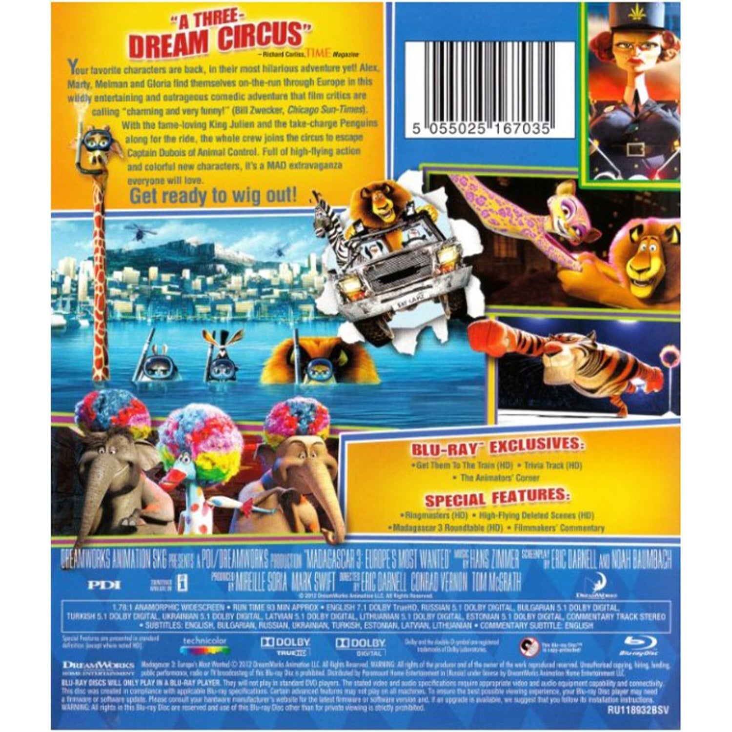 Мадагаскар 3 (Blu-ray)
