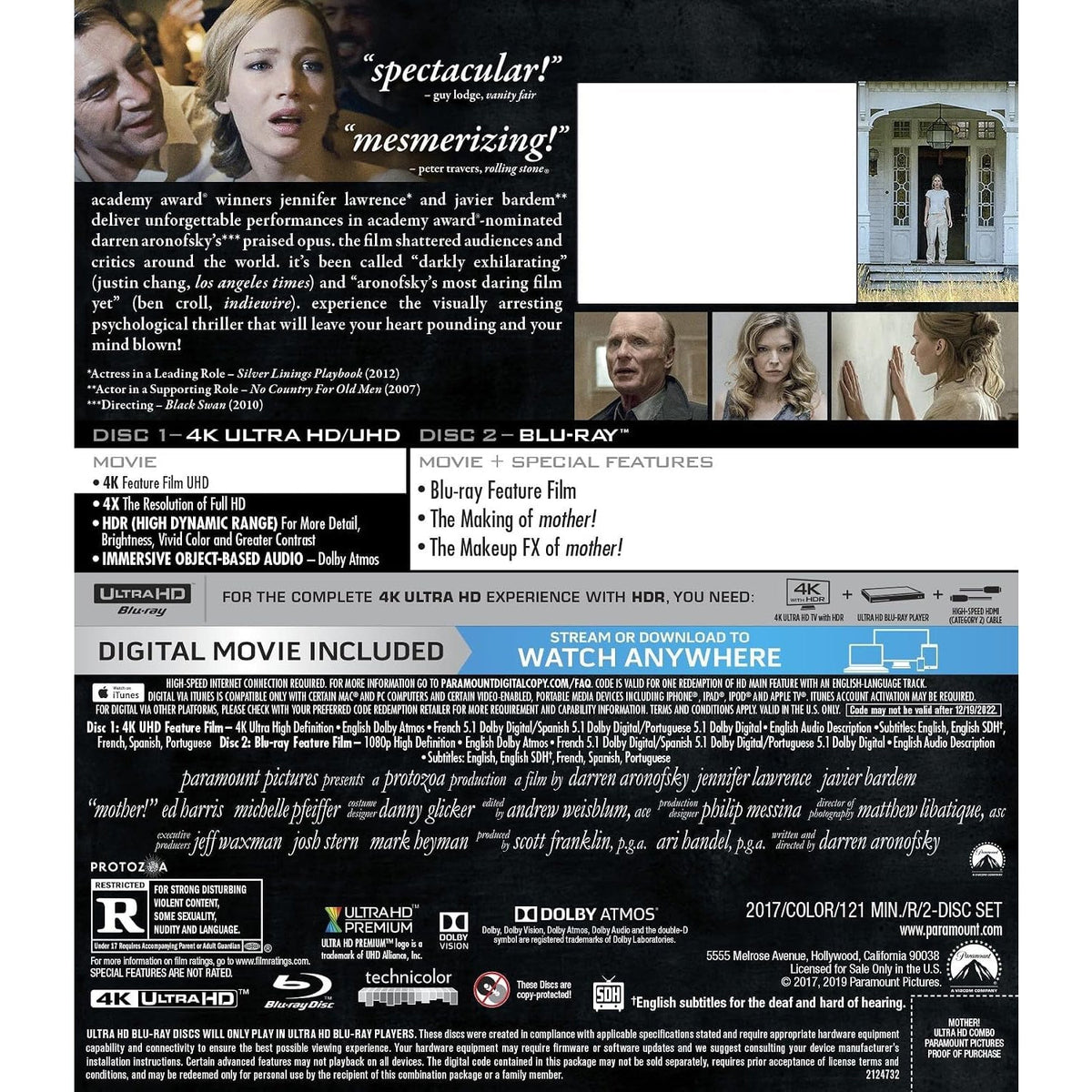 мама! (2017) (англ. язык) (4K UHD + Blu-ray)
