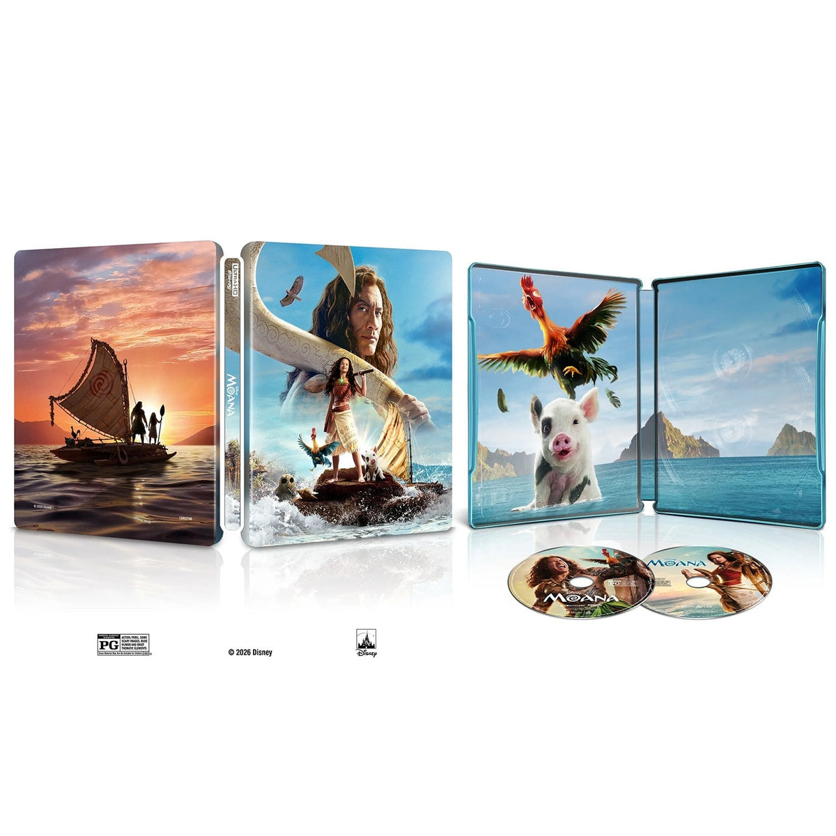 Моана (2026) (англ. язык) (4K UHD + Blu-ray) Steelbook