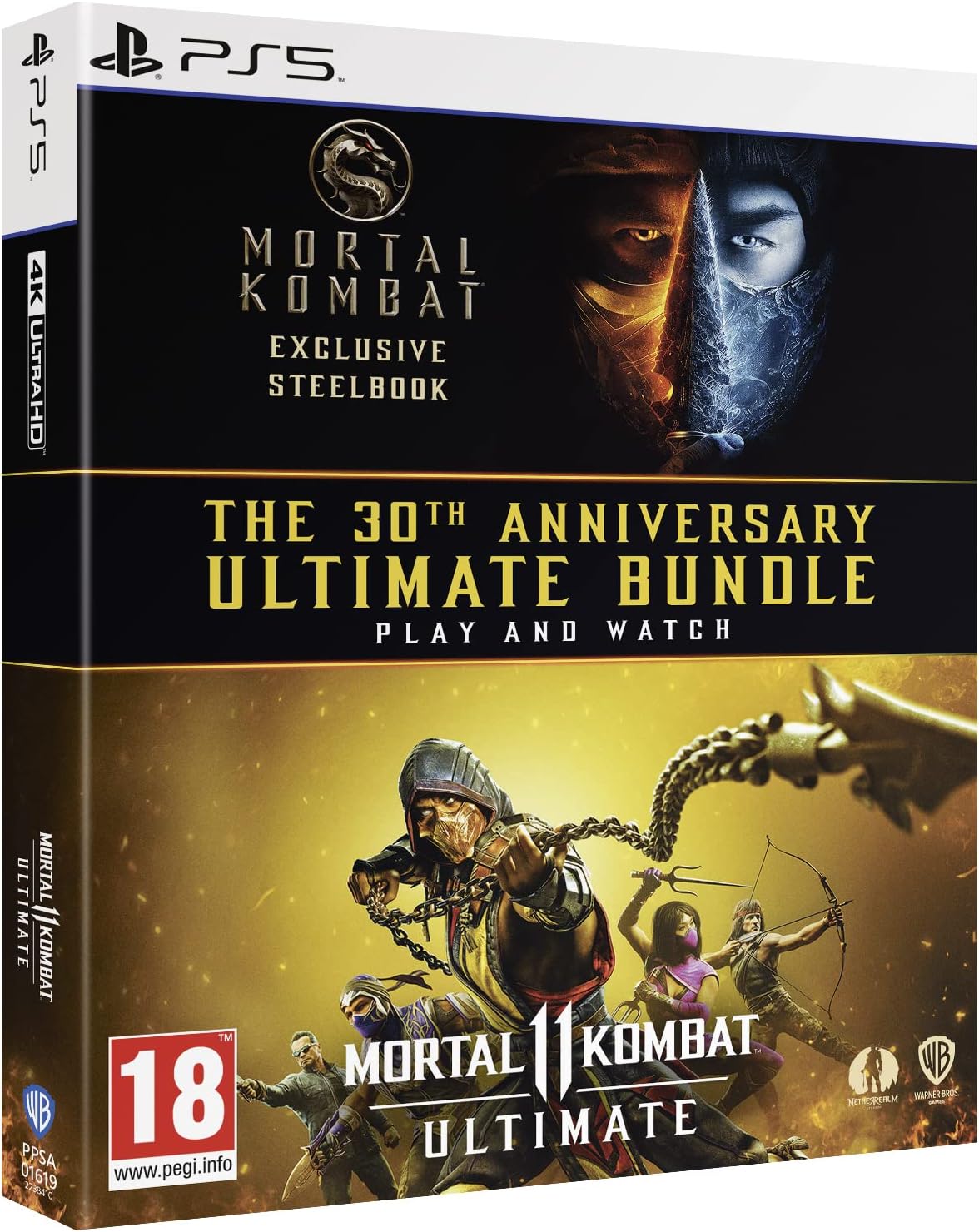 Mortal Kombat 11 Ultimate (PS5) (русс. субтитры) + Мортал Комбат (2021) (англ. яз.) (4K UHD + Blu-ray) Steelbook