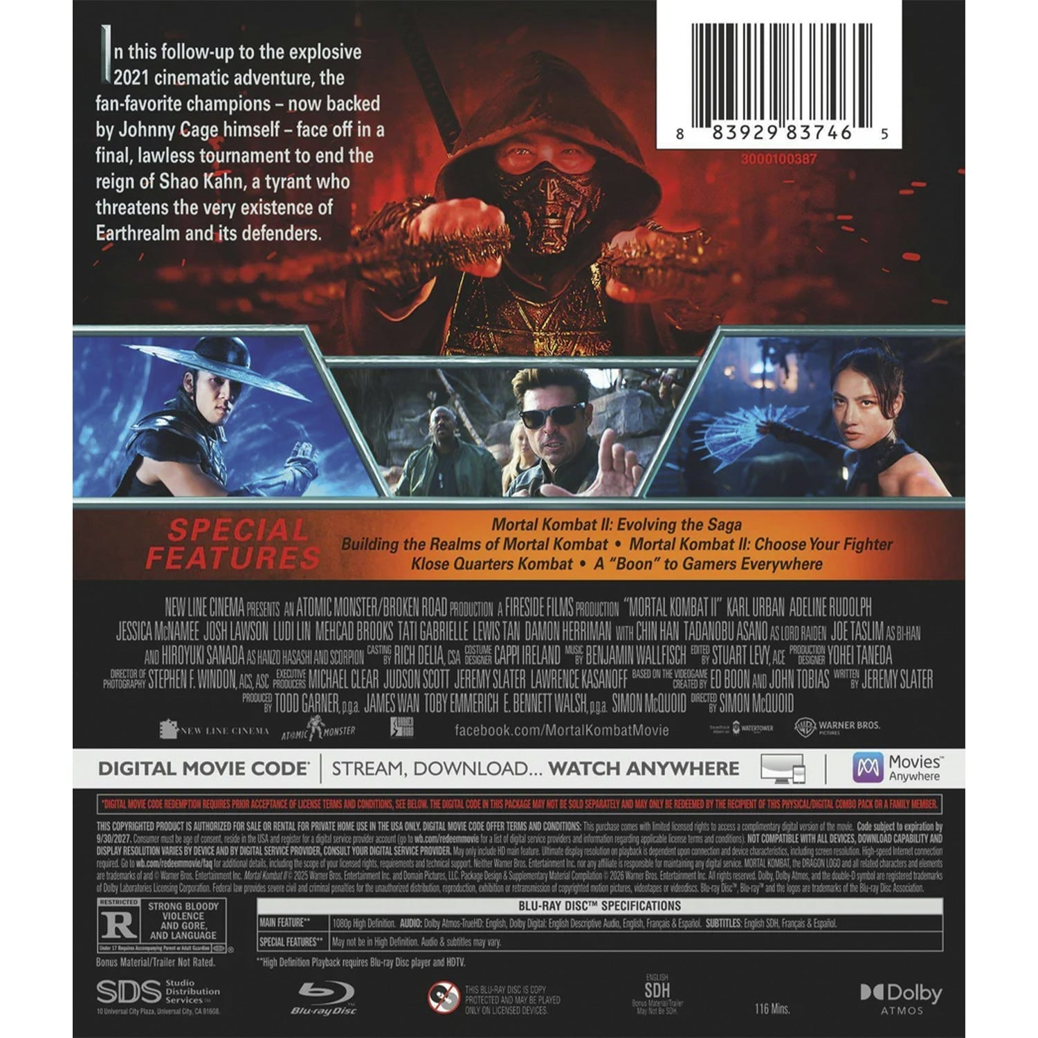Мортал Комбат 2 (2026) (англ. язык) (Blu-ray)
