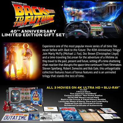 Назад в будущее: Трилогия (англ. язык) (4K UHD + Blu-ray) Steelbook Limited Edition Premium Gift Set [40th Anniversary]