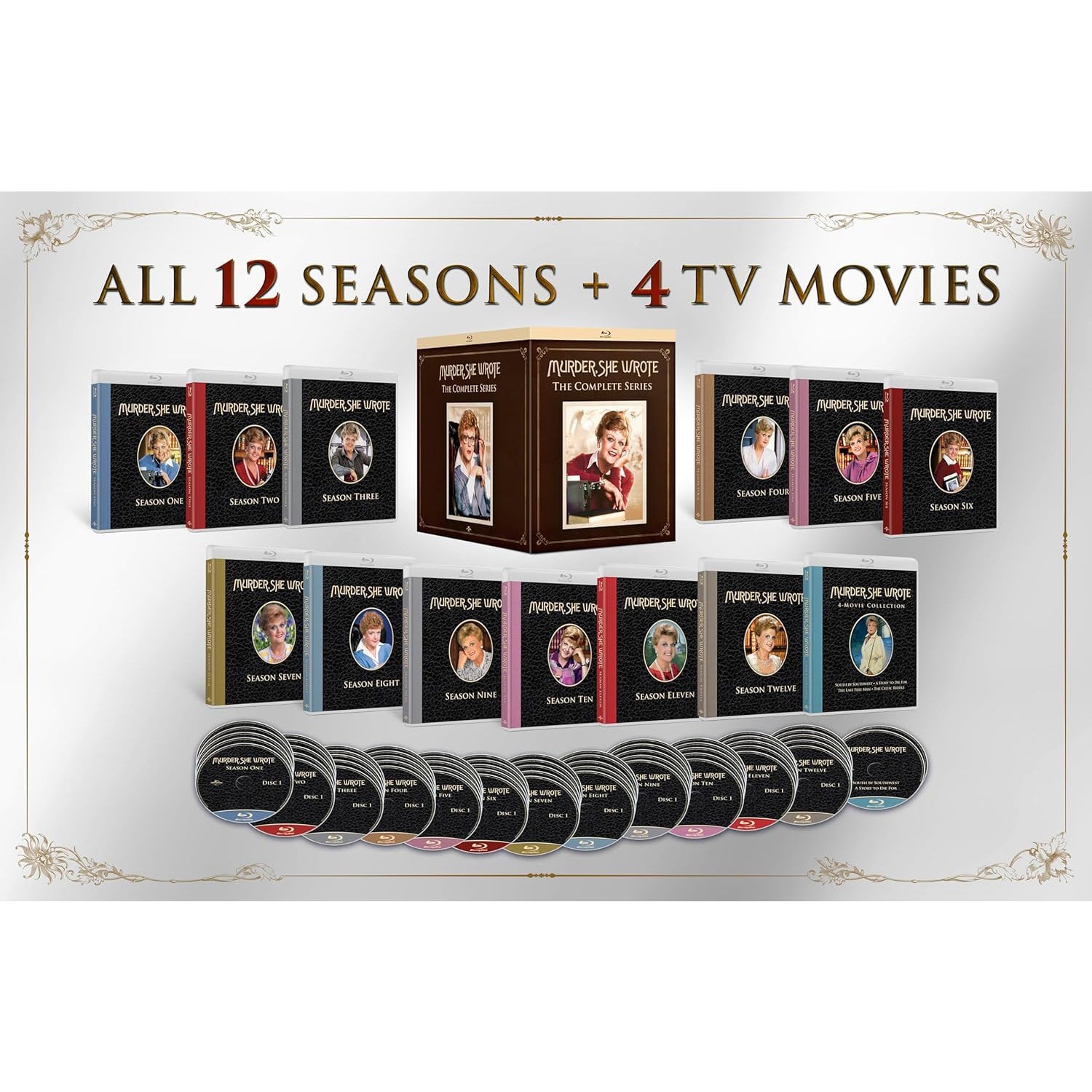 Она написала убийство [Сезоны 1-12 + 4 ТВ фильма] (англ. язык) (62 Blu-ray)