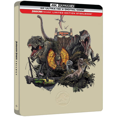 Парк Юрского периода: Трилогия (1993-2001) (англ. язык) (4K UHD Blu-ray) Steelbook