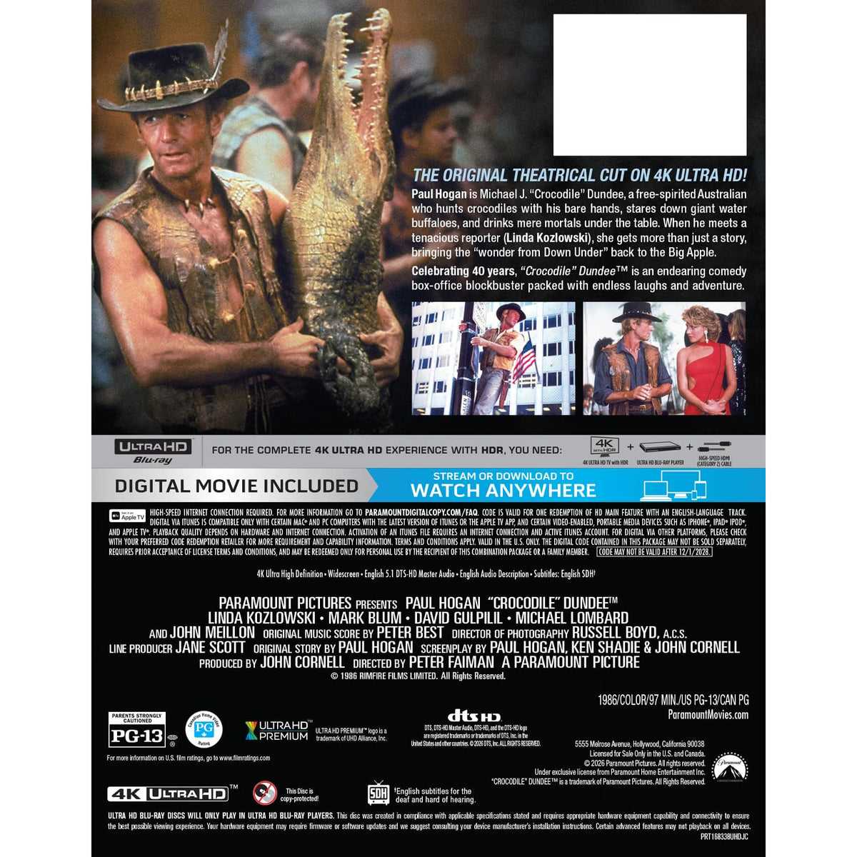Crocodile Dundee (1986) (4K UHD Blu-ray) Steelbook