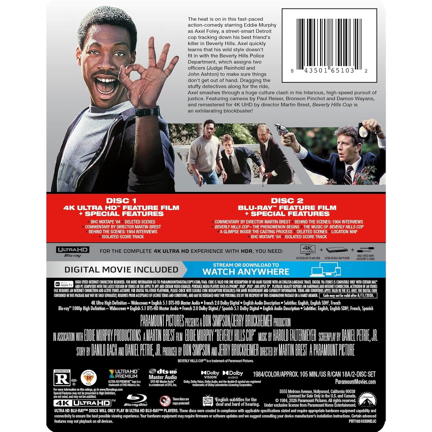 Полицейский из Беверли-Хиллз (1984) (англ. язык) (4K UHD + Blu-ray) Steelbook