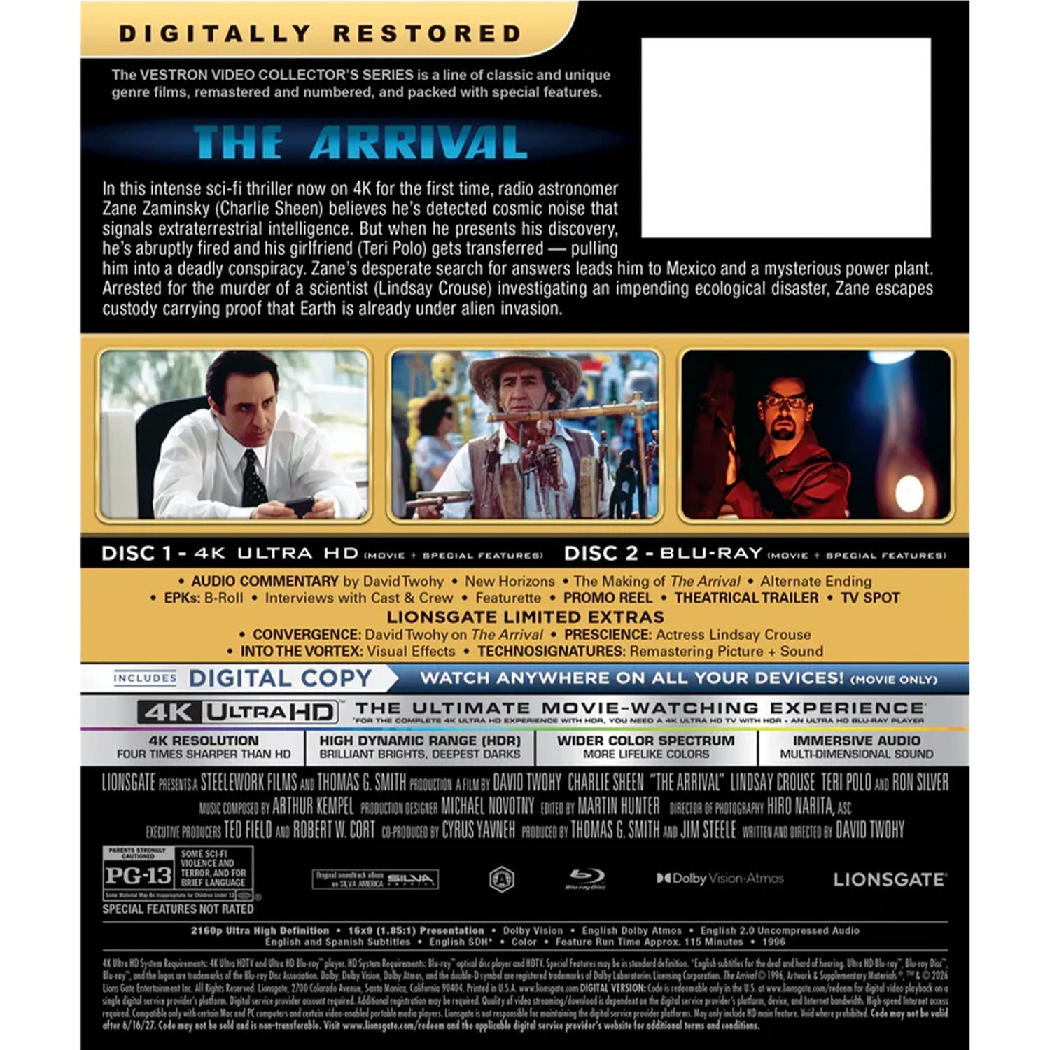 Прибытие (1996) (англ. язык) (4K UHD + Blu-ray) VESTRON Collector’s Series (#40)