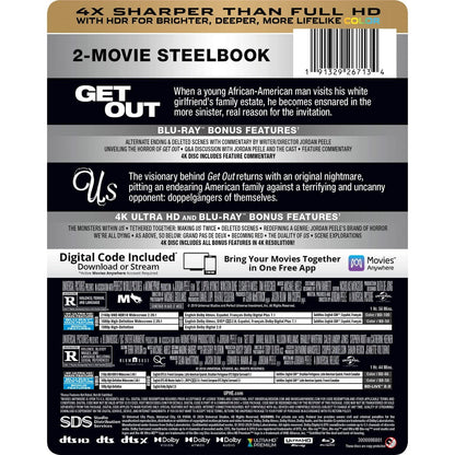 Прочь (2017) / Мы (2019) (англ. язык) (4K UHD + Blu-ray) Steelbook