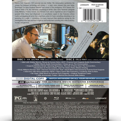 Разговор (1974) (англ. язык) (4K UHD + Blu-ray + Original Soundtrack Cassette Tape) Collector's Edition Steelbook