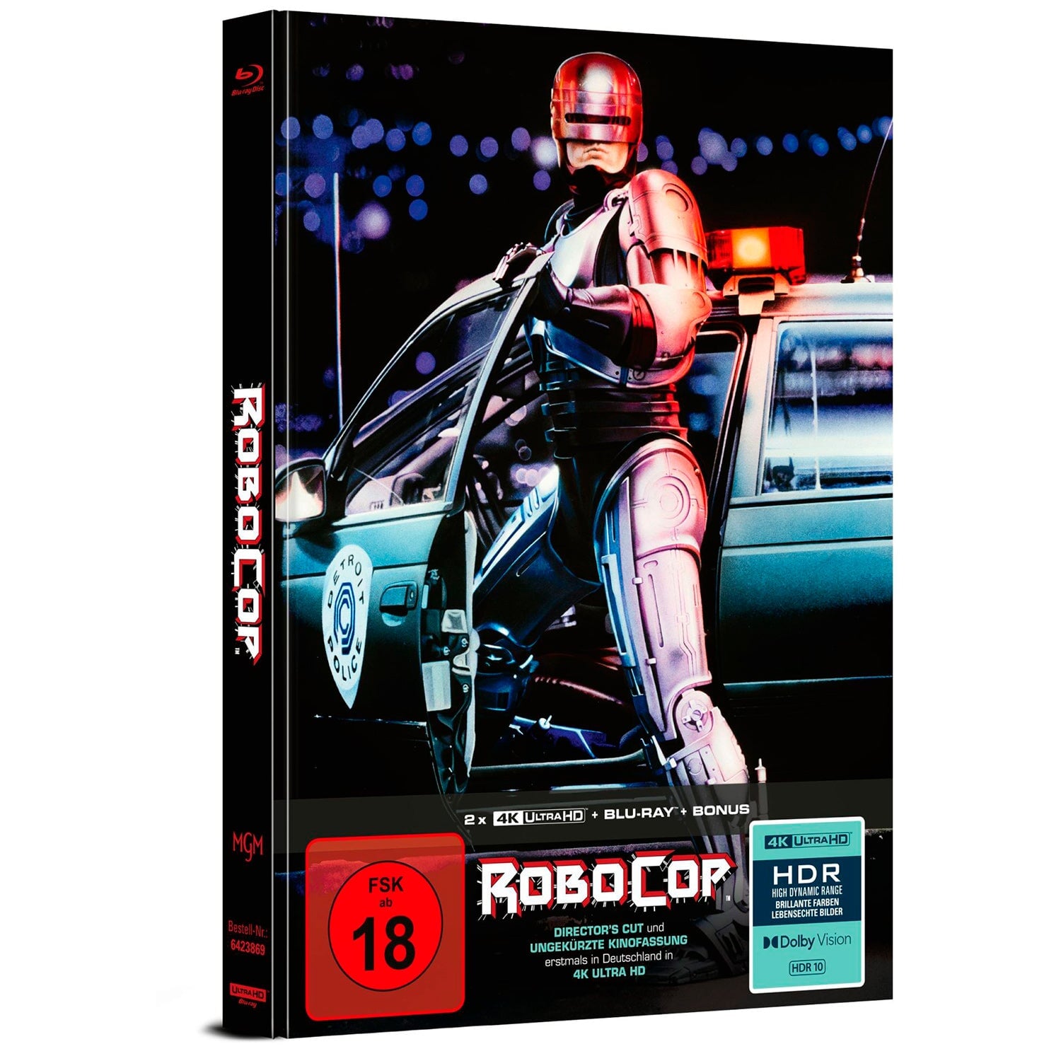 Робокоп (1987) (Director's Cut + Uncut Theatrical Version) (англ. язык) (2 x 4K UHD + Blu-ray + Bonus Blu-ray) Limited Collector's Edition Mediabook