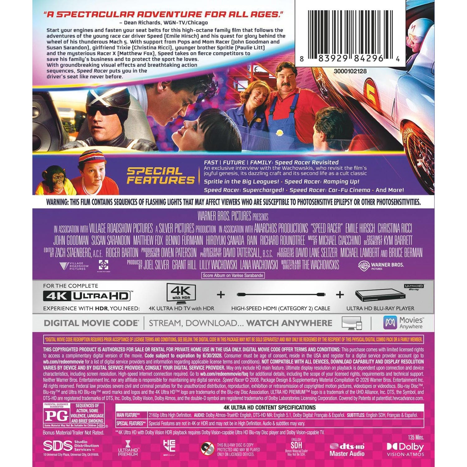 Спиди-гонщик (2008) (англ. язык) (4K UHD Blu-ray)