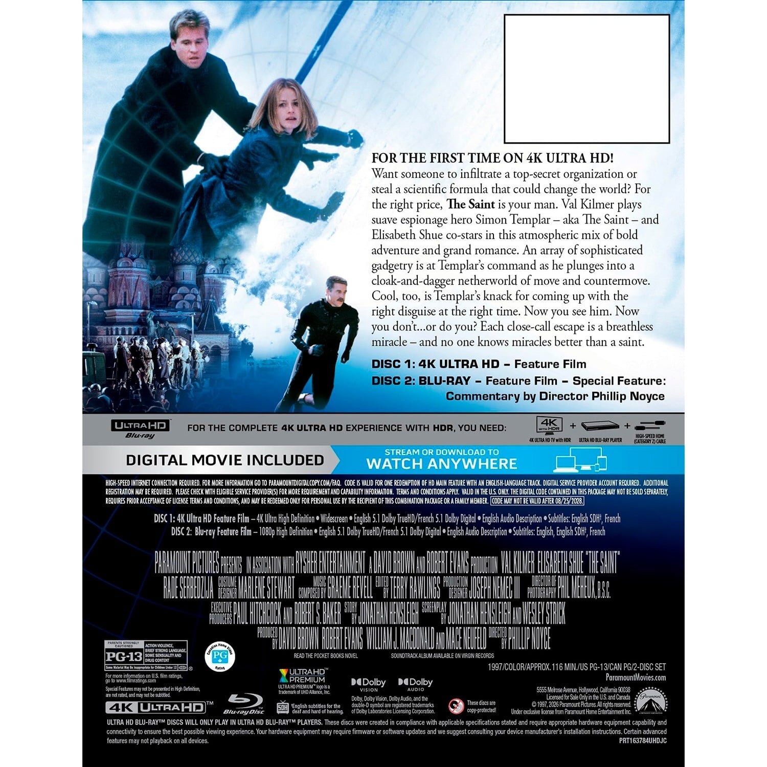 Святой (1997) (англ. язык) (4K UHD + Blu-ray) Steelbook