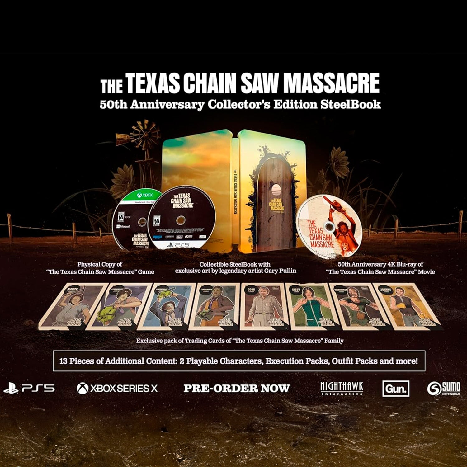 The Texas Chain Saw Massacre (PS5) US + Техасская резня бензопилой (1974) (англ. язык) (4K UHD Blu-ray) 50th Anniversary Collector's Edition Steelbook