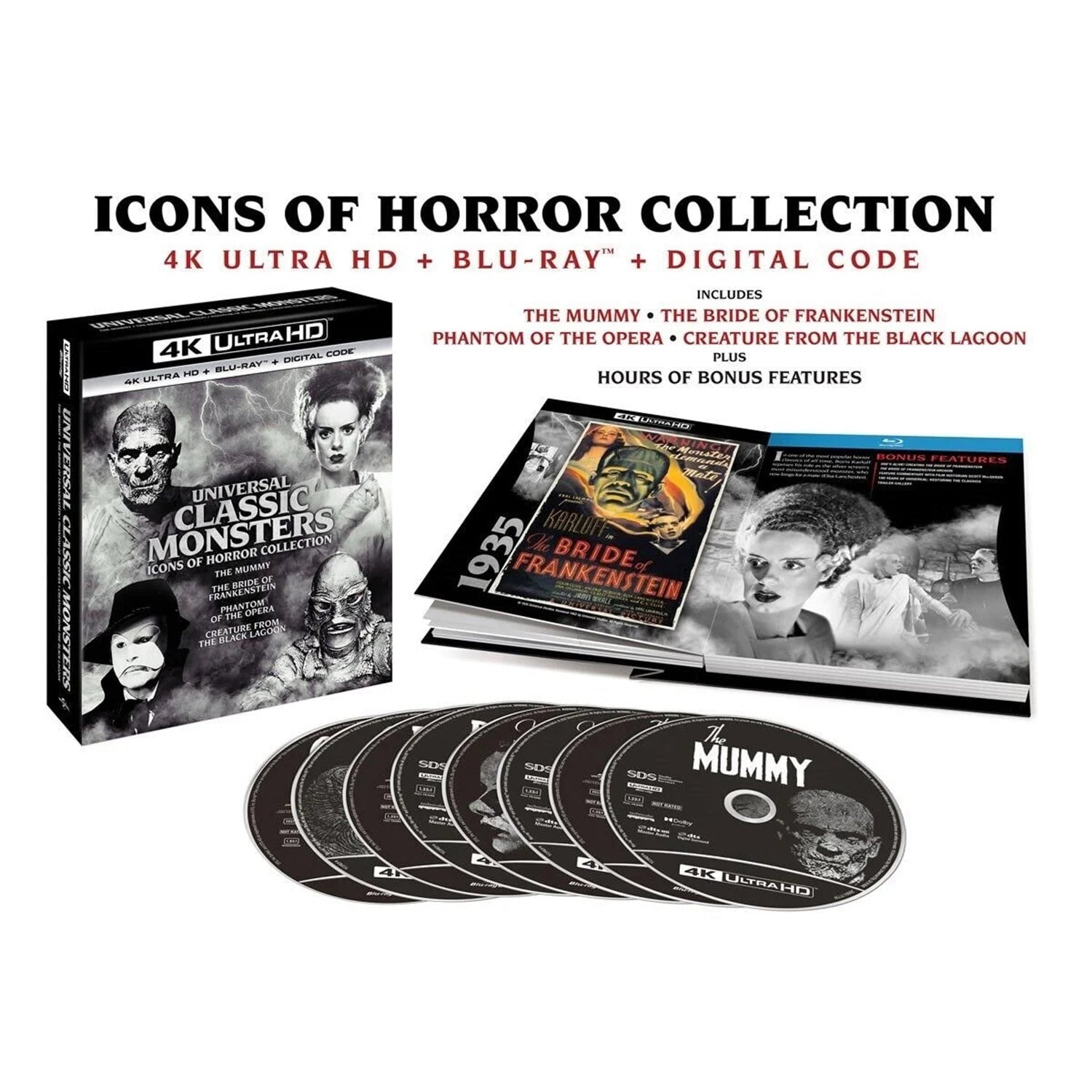 Universal Classic Monsters Icons of Horror Collection Vol. 2 (англ. язык) (4K UHD + Blu-ray)