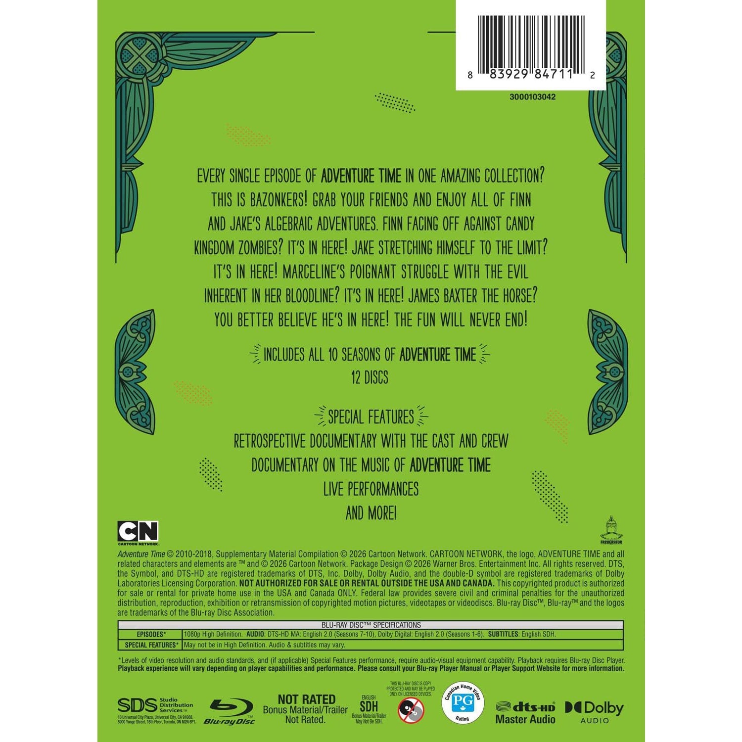 Время приключений: Сезоны 1-10 (2010-2018) (англ. язык) (12 Blu-ray)