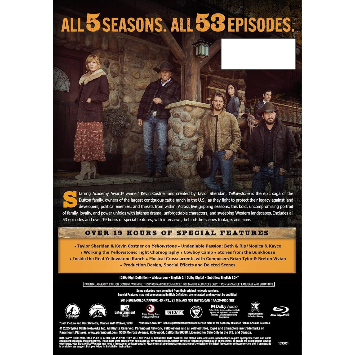 Йеллоустоун: Сезоны 1-5 (2018 – 2024) (англ. язык) (20 Blu-ray)