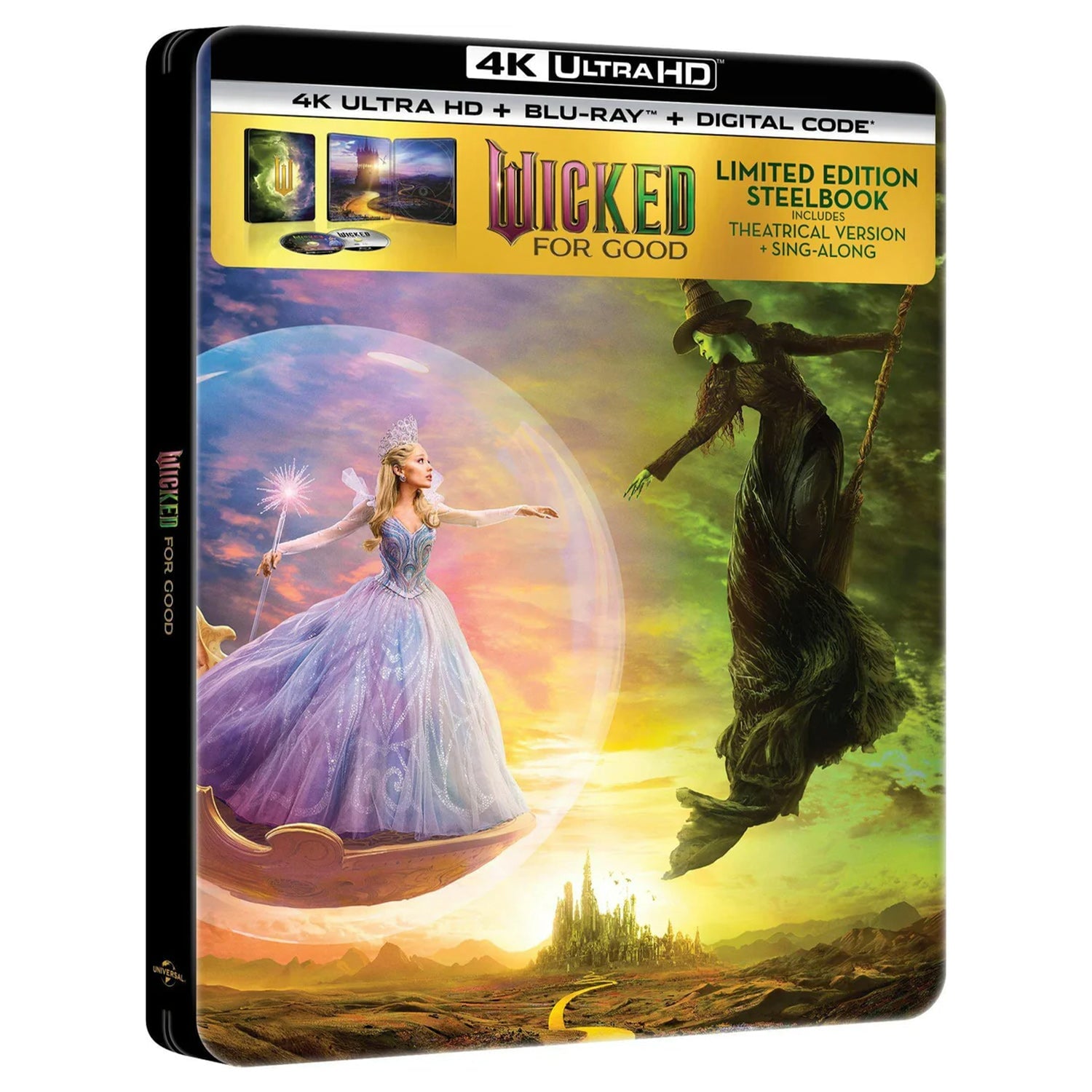 Злая. Часть 2 (2025) (англ. язык) (4K UHD + Blu-ray) Steelbook