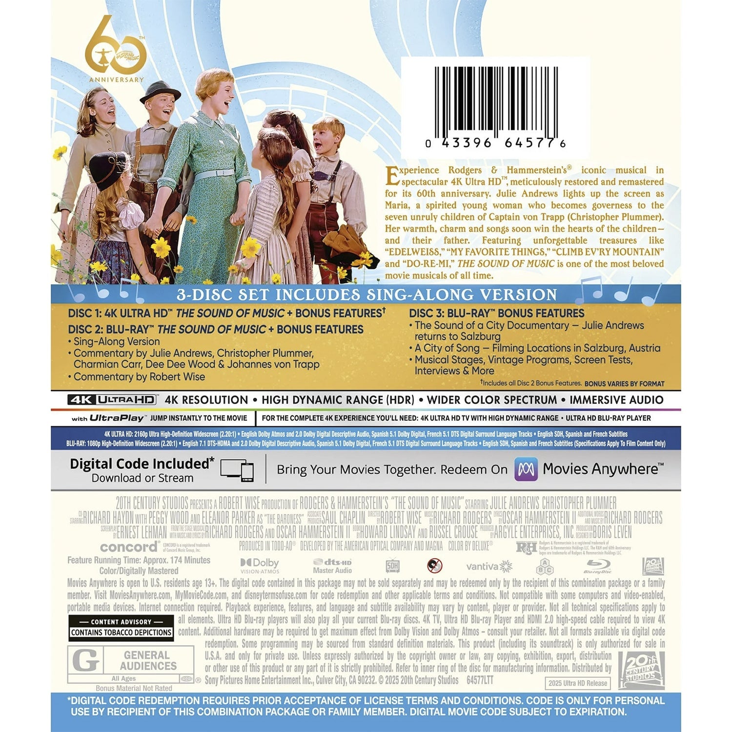 The Sound of Music (1965) (4K UHD + Blu-ray + Blu-ray Bonus) [60th