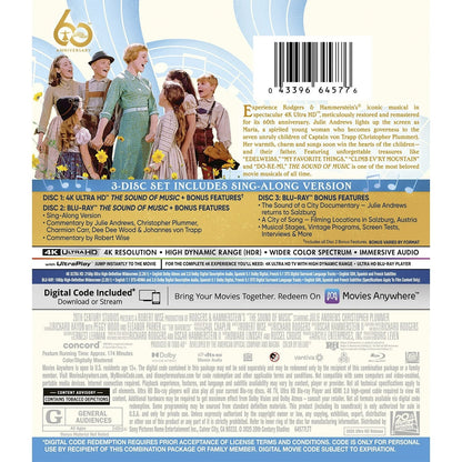 Звуки музыки (1965) (англ. язык) (4K UHD + Blu-ray + Blu-ray Bonus) [60th Anniversary]