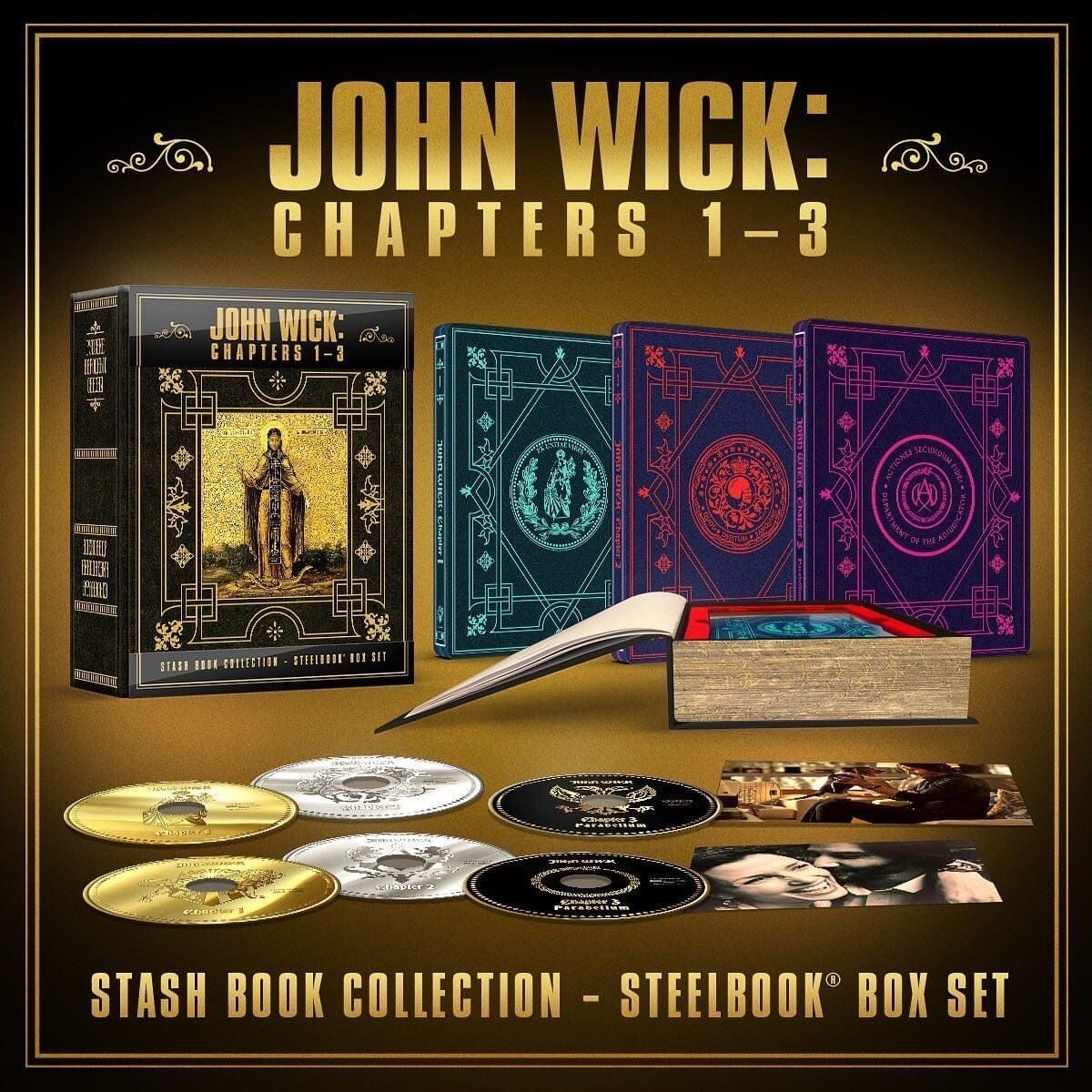 John Wick 1-3 (4K UHD + Blu-ray) Stash Book Collection [SteelBook