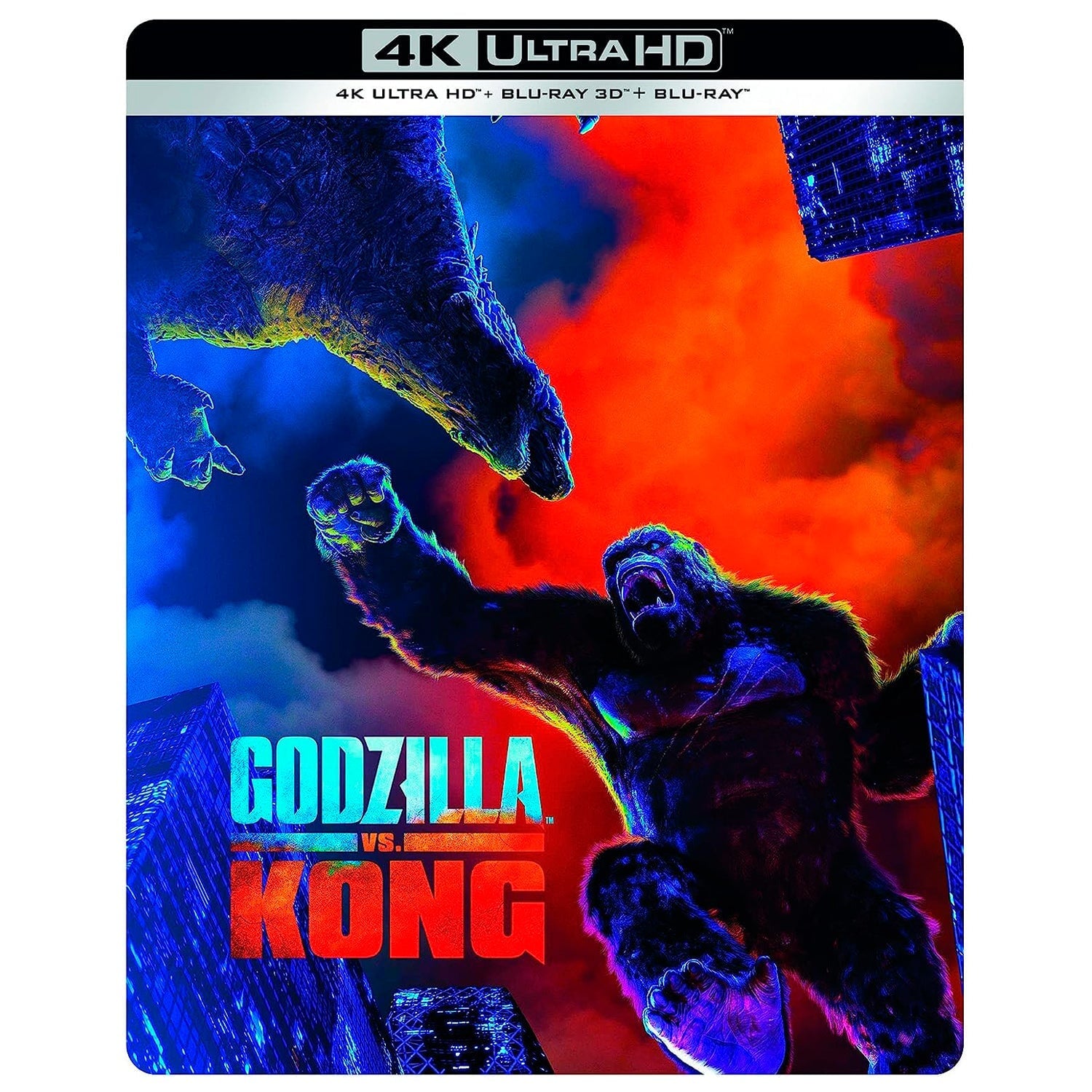 Годзилла против Конга (2021) (англ. язык) (4K UHD + 3D Blu-ray + Blu-ray) Steelbook