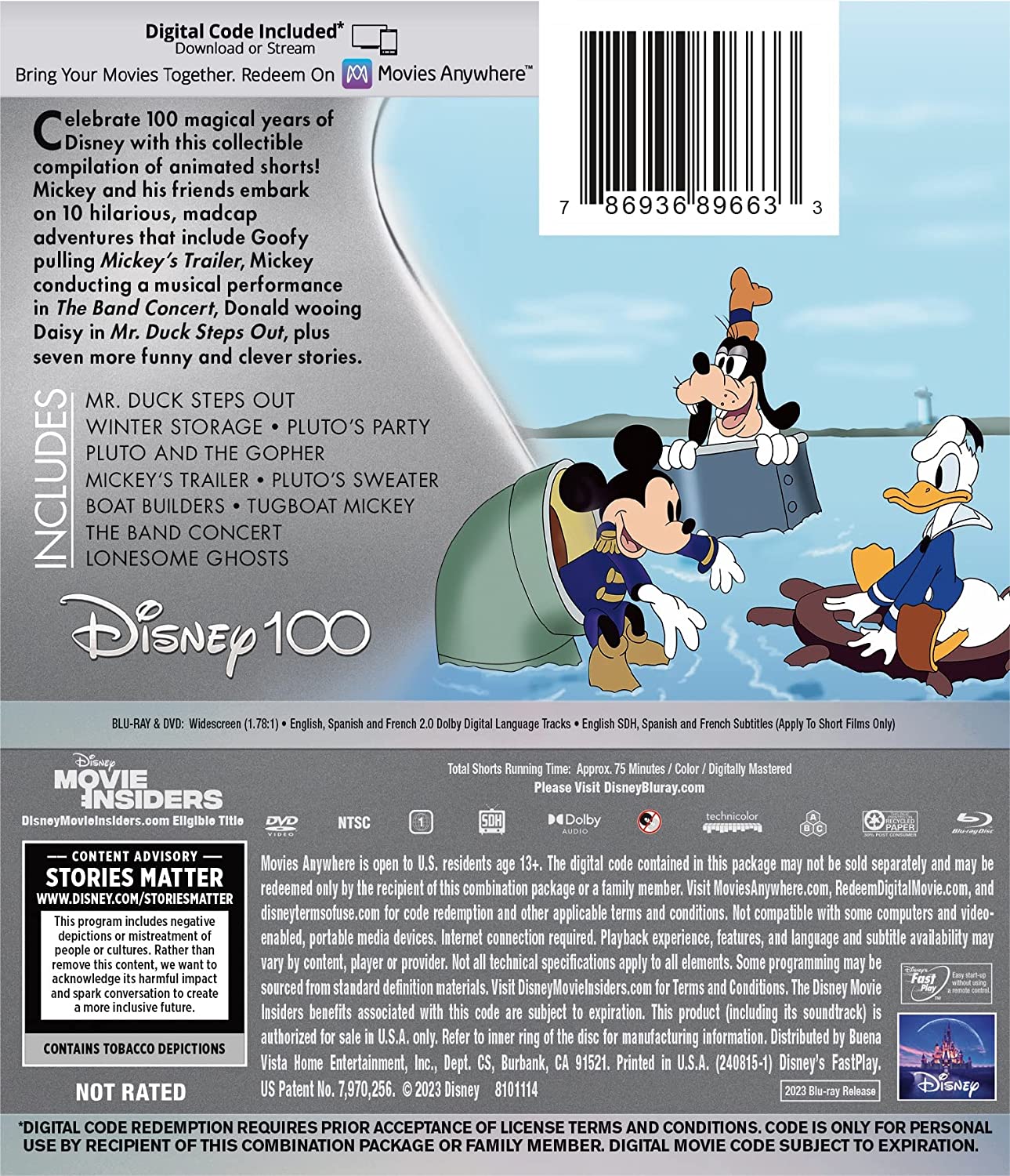 Mickey & Friends: 10 Classic Shorts. Volume 2 (англ. язык) (Blu-ray + DVD) [Disney100]