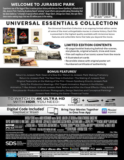 Парк Юрского периода (30th Anniversary Edition) (4K UHD + Blu-ray) Universal Essentials Collection