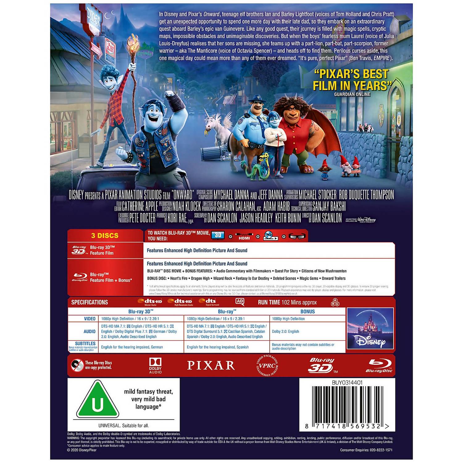 Вперёд (англ. язык) 3D + 2D (3 Blu-ray)